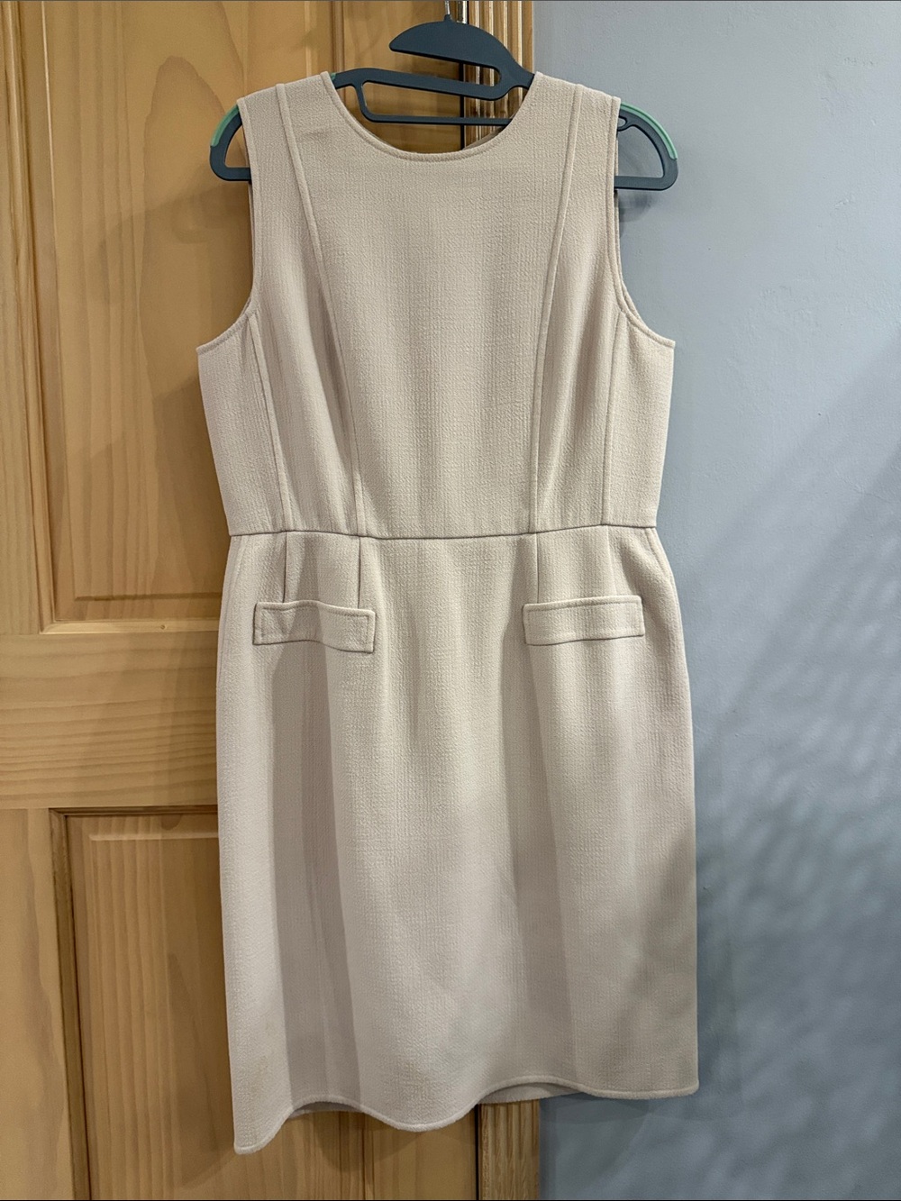 Oscar de la Renta Ivory Sheath Dress Sleeveless Made in Italy Women’s Size 10